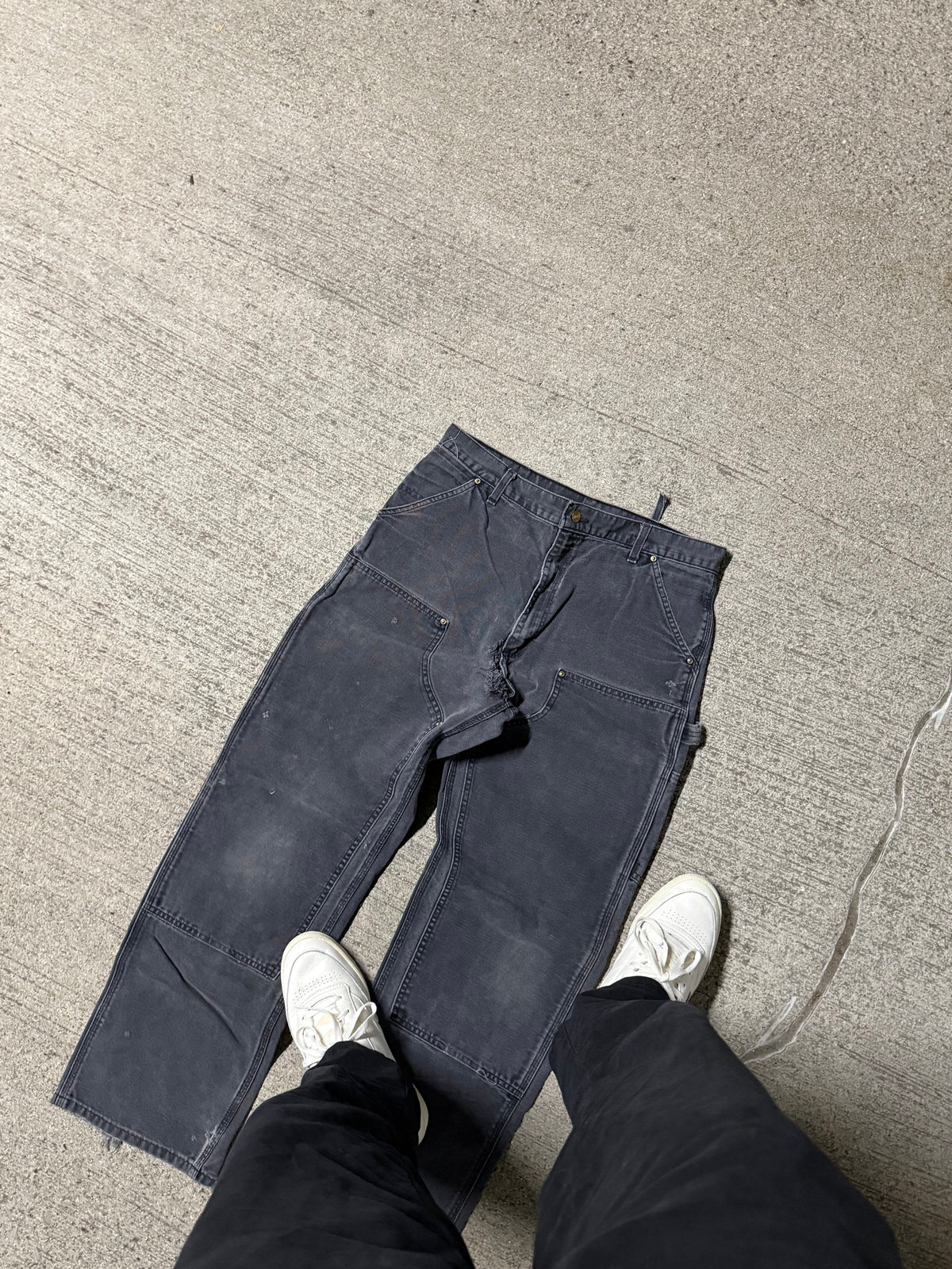 Vintage Black Double-Knee Carhartt Pants | 34x32